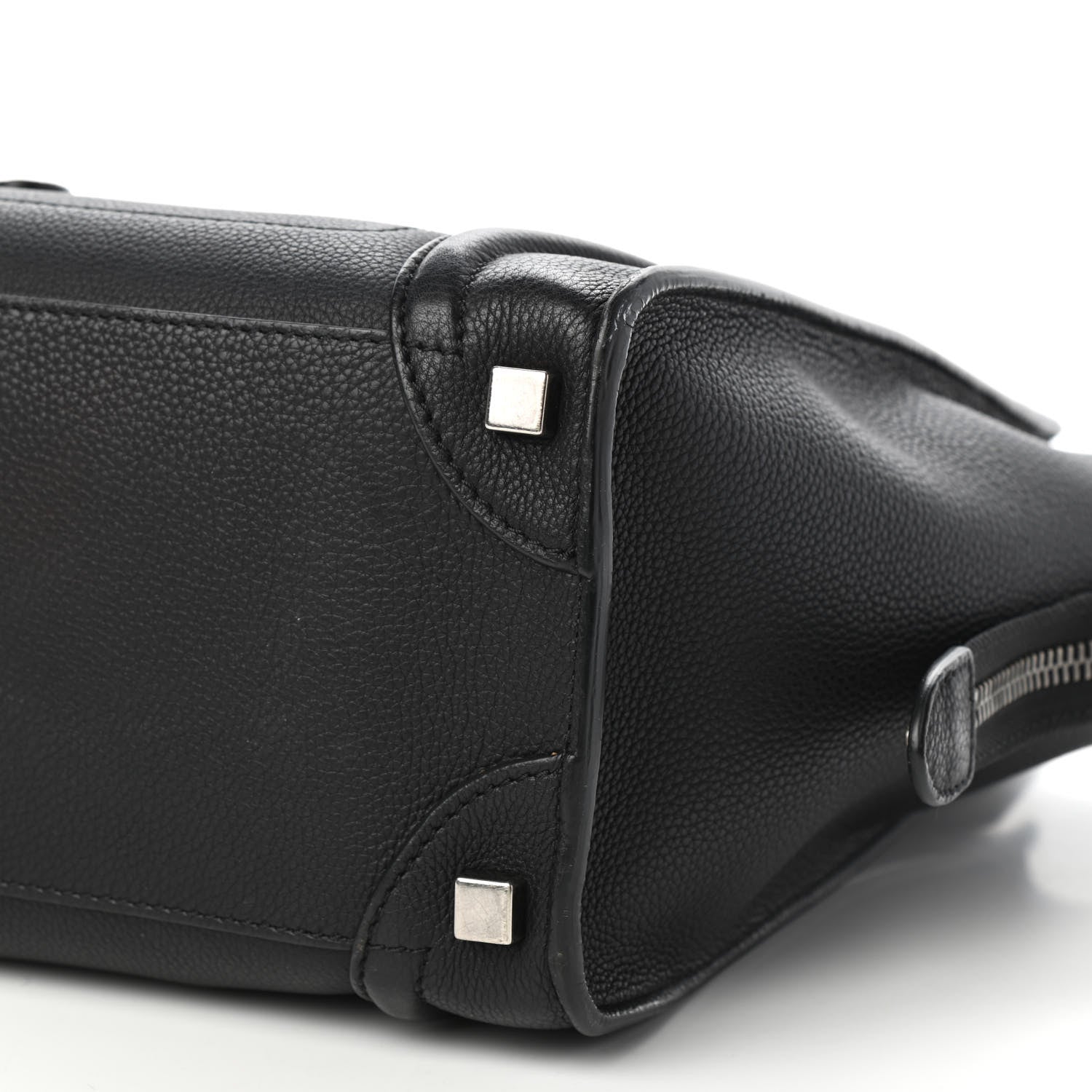 Celine Drummed Calfskin Micro Luggage Black 8 of 9