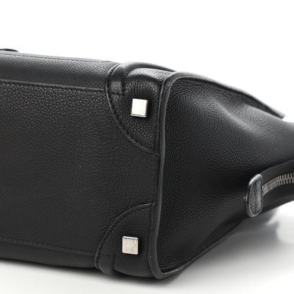 Celine Drummed Calfskin Micro Luggage Black 8 of 9