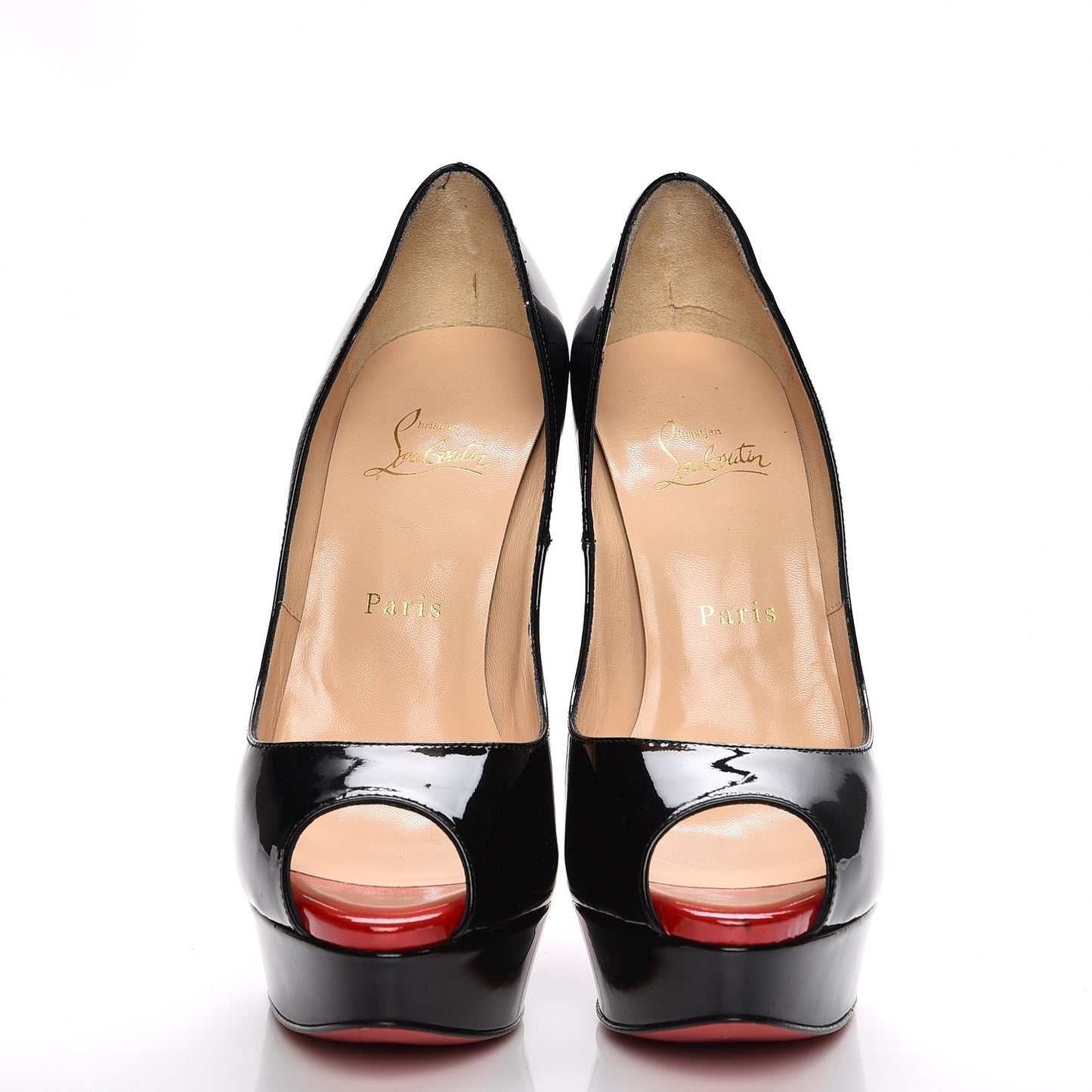 Patent Lady Peep 150 Pumps 39 Black Red