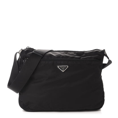Prada Nylon Vela Flat Messenger Bag Black 1 of 11