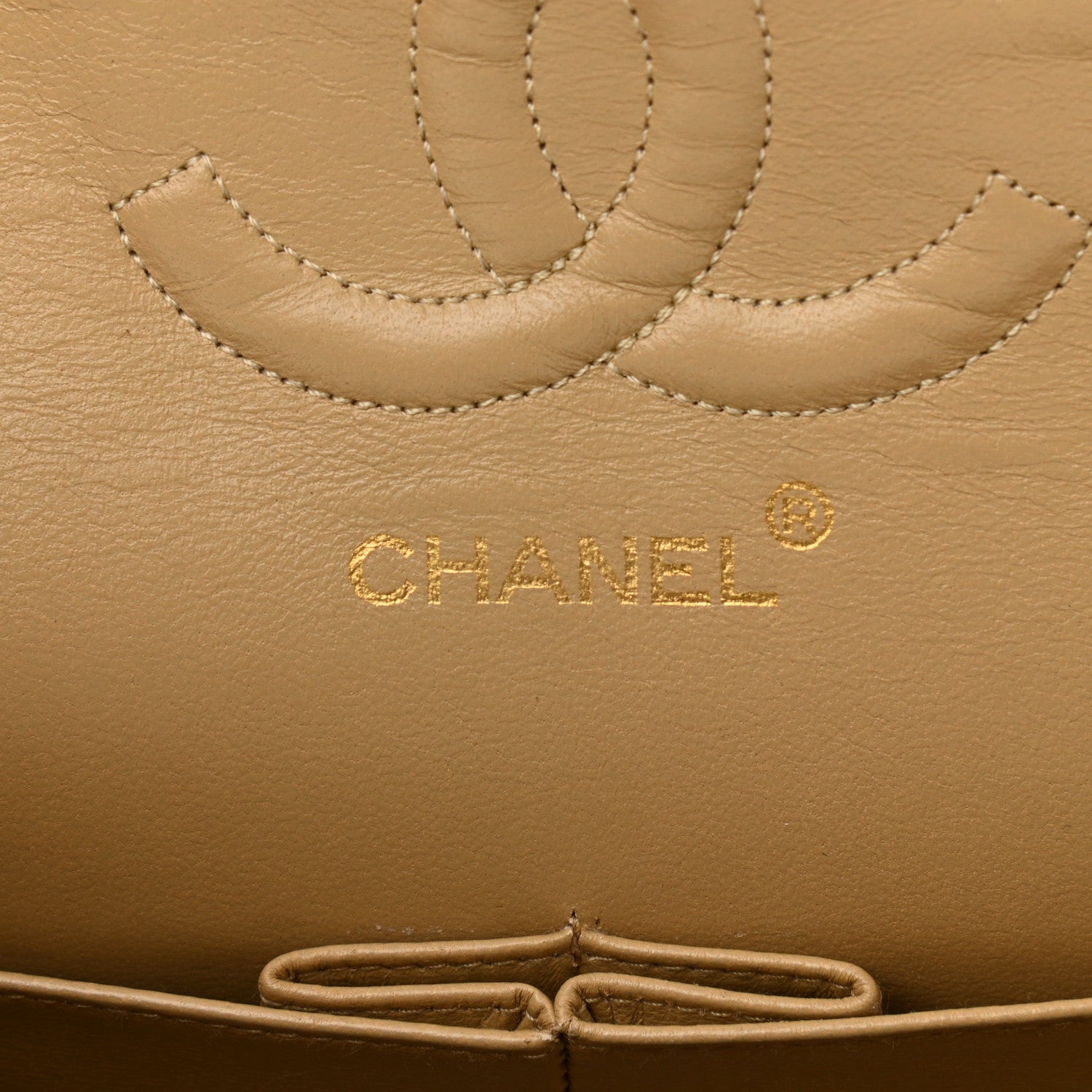 Chanel Lambskin Quilted Medium Double Flap Beige 6 of 10