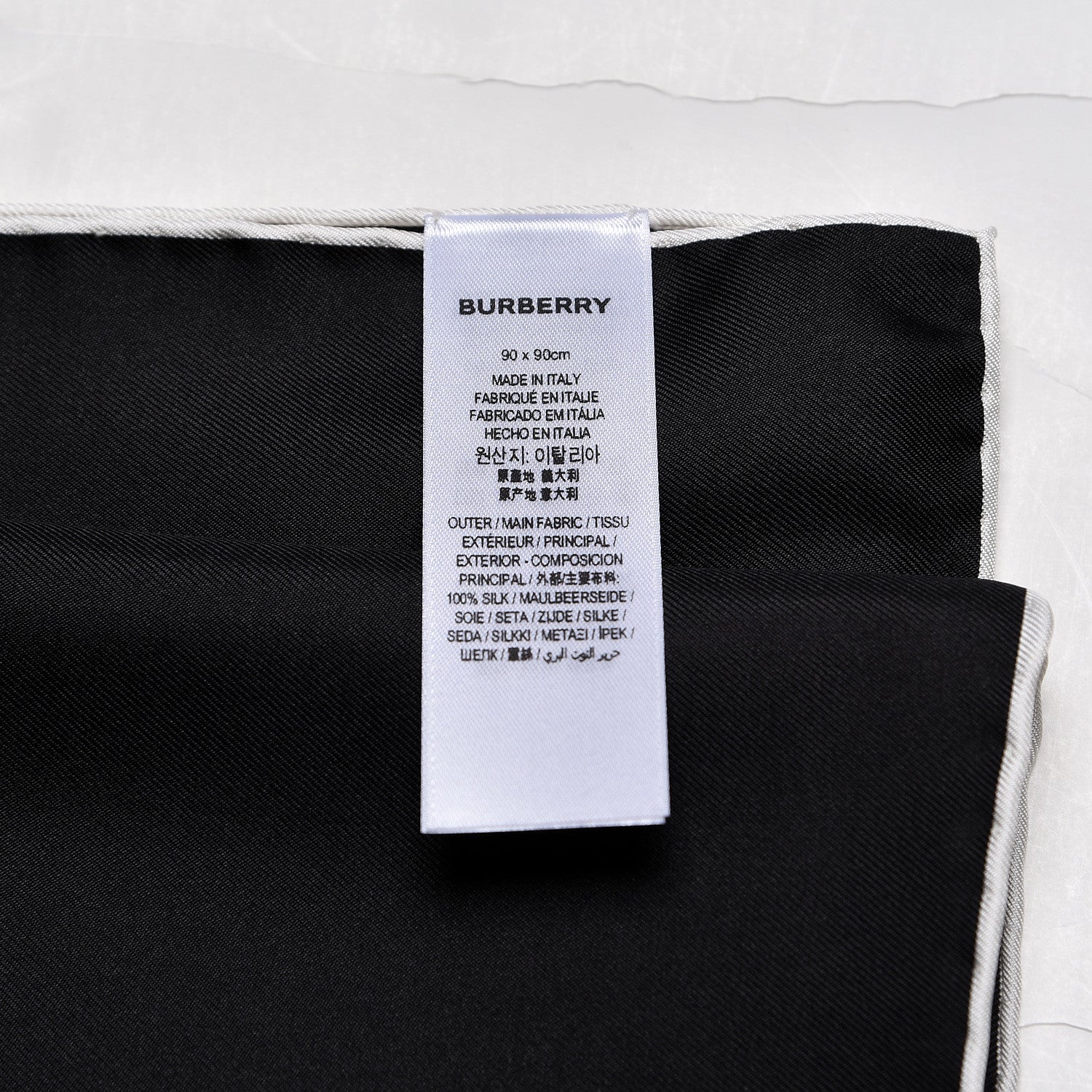 Burberry Silk Horseferry Print Scarf Black 5 of 5