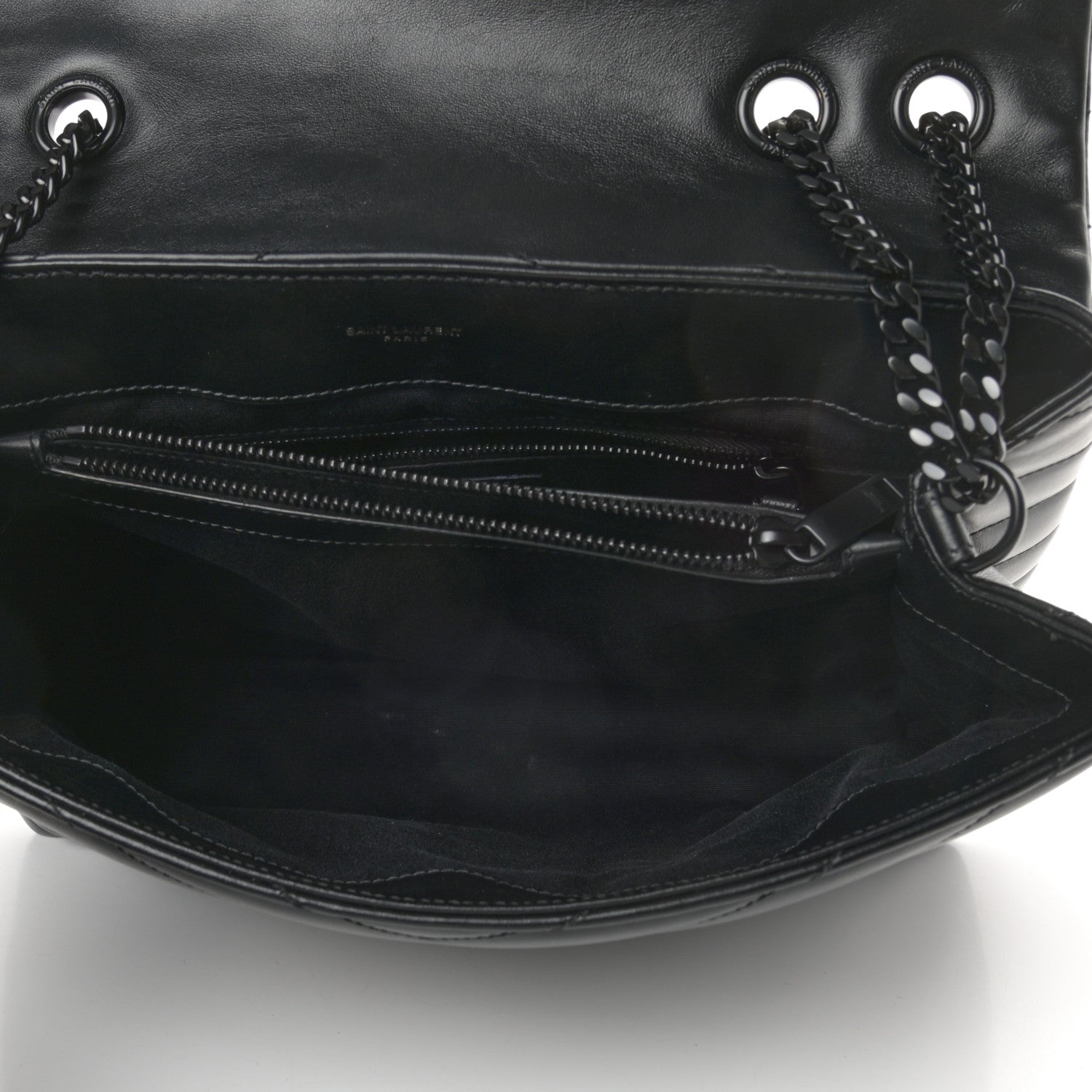 Saint Laurent Calfskin Y Quilted Monogram Medium Loulou Chain Satchel Black 5 of 10