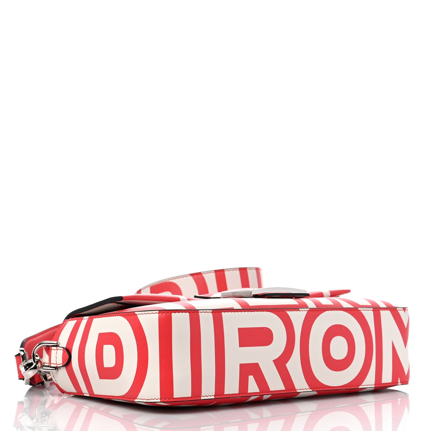Fendi X MARC JACOBS Vitello Seta Logo Print Baguette Glow Coral