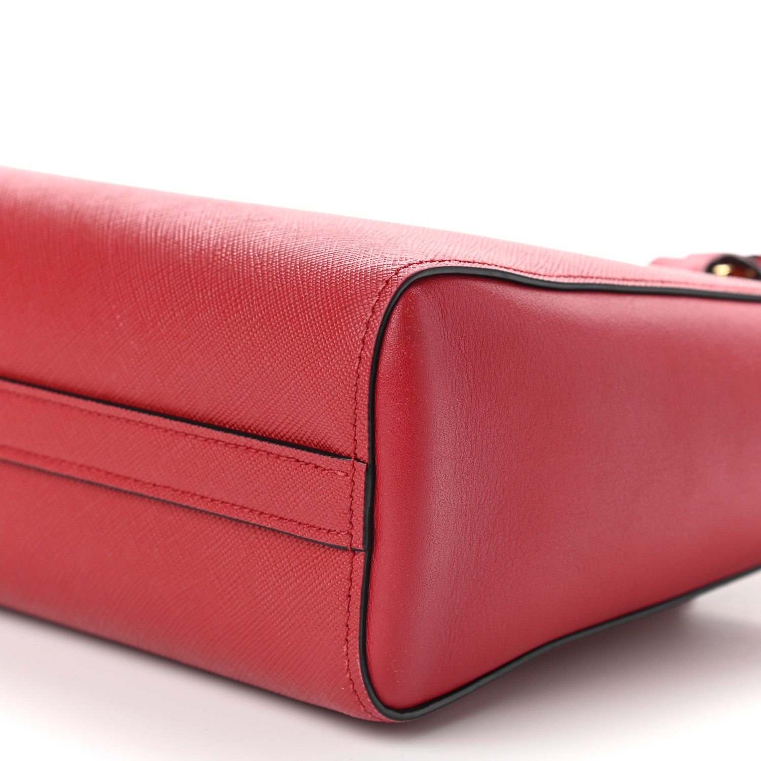 Prada Saffiano Soft Calfskin Small Zippered Tote Fuoco 8 of 8