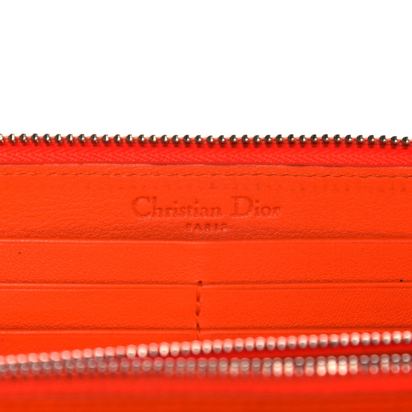Patent Cannage Zip Around Wallet Orange