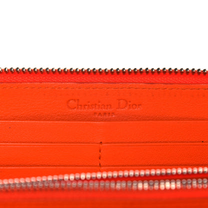 Christian Dior Patent Cannage Zip Around Wallet Orange 6 of 20