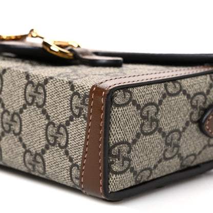 Gucci GG Supreme Monogram Mini Horsebit 1955 Shoulder Bag Beige Brown Sugar 10 of 10