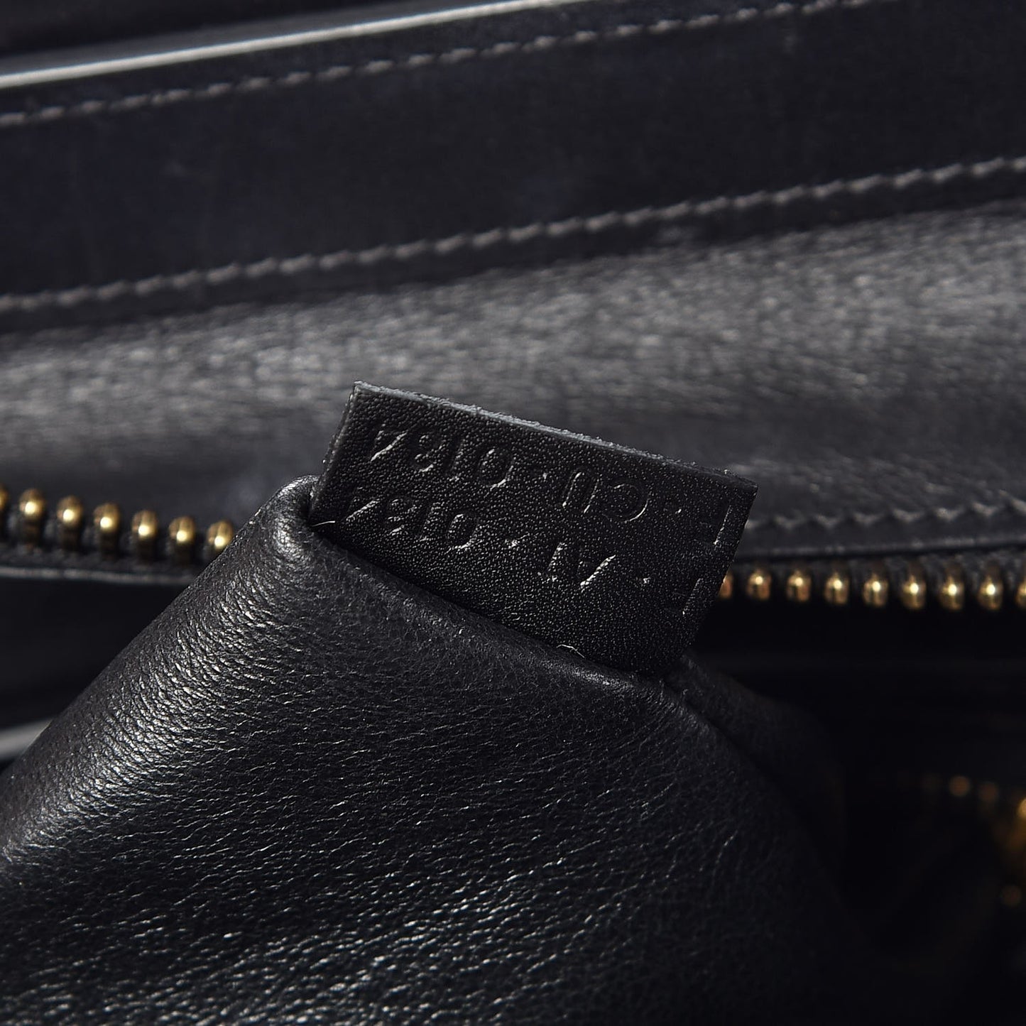 Shrunken Lambskin Micro Bi-Color Luggage Black White
