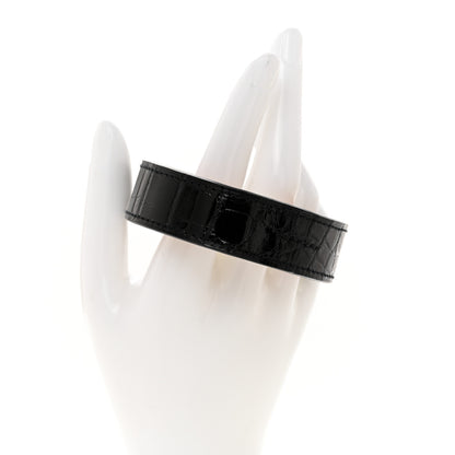 Hermes Matte Alligator Narrow Jack Bracelet M Black 2 of 6
