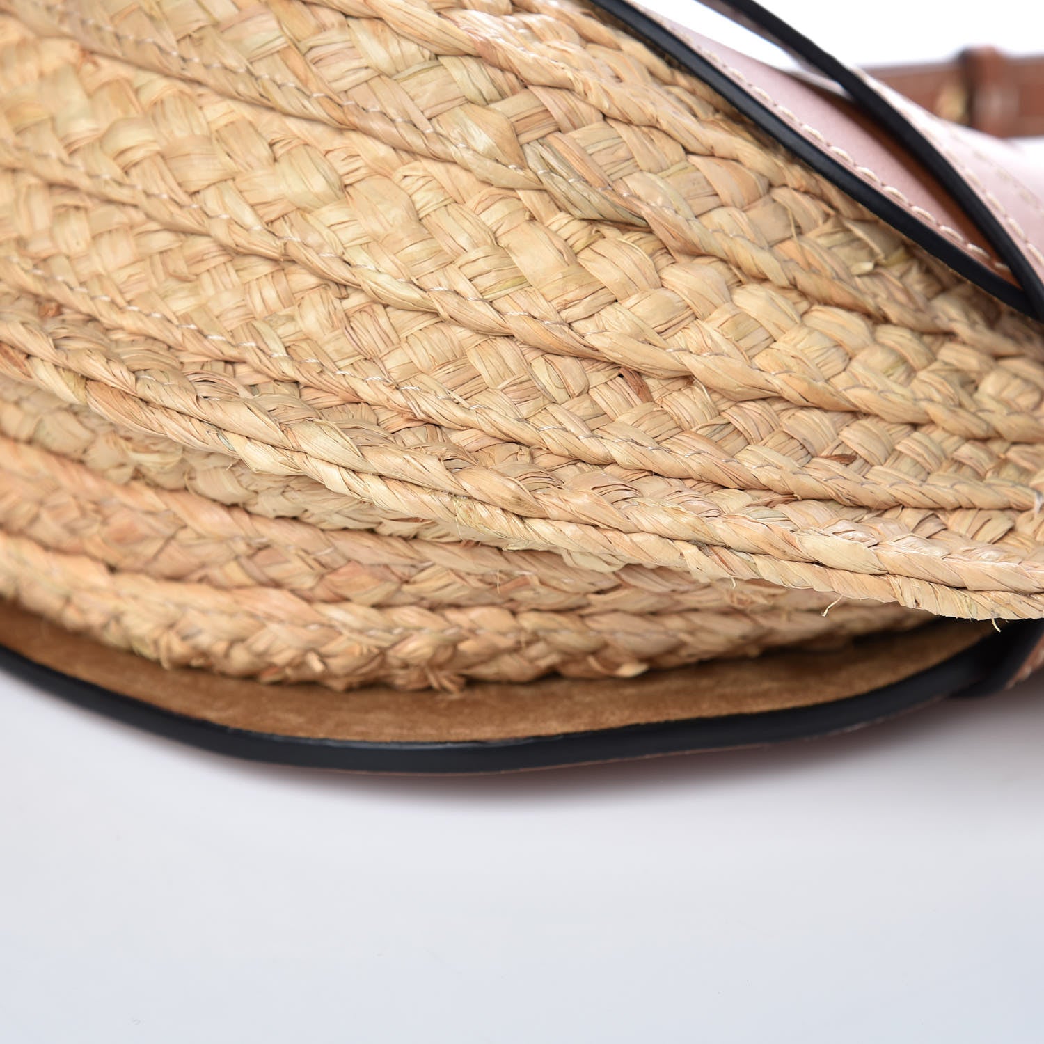 Loewe Calfskin Raffia Small Gate Crossbody Bag Natural Tan 9 of 10