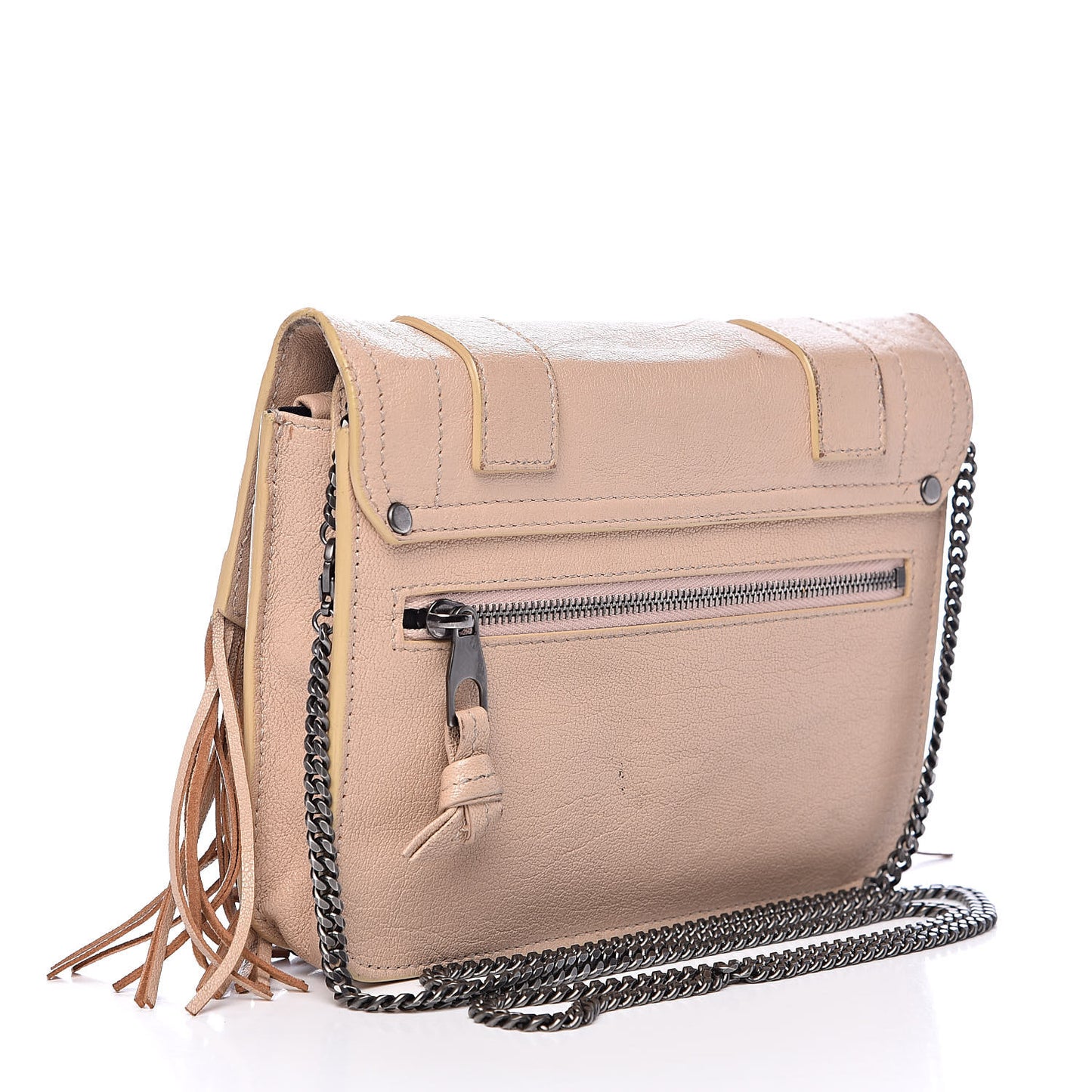 Lambskin Fringe PS1 Chain Wallet Beige