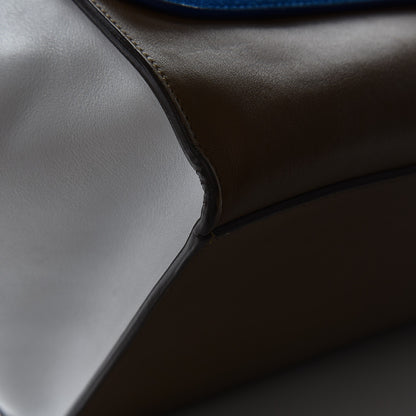 Celine Smooth Calfskin Suede Large Tri-Color Trapeze Bright Blue 12 of 16