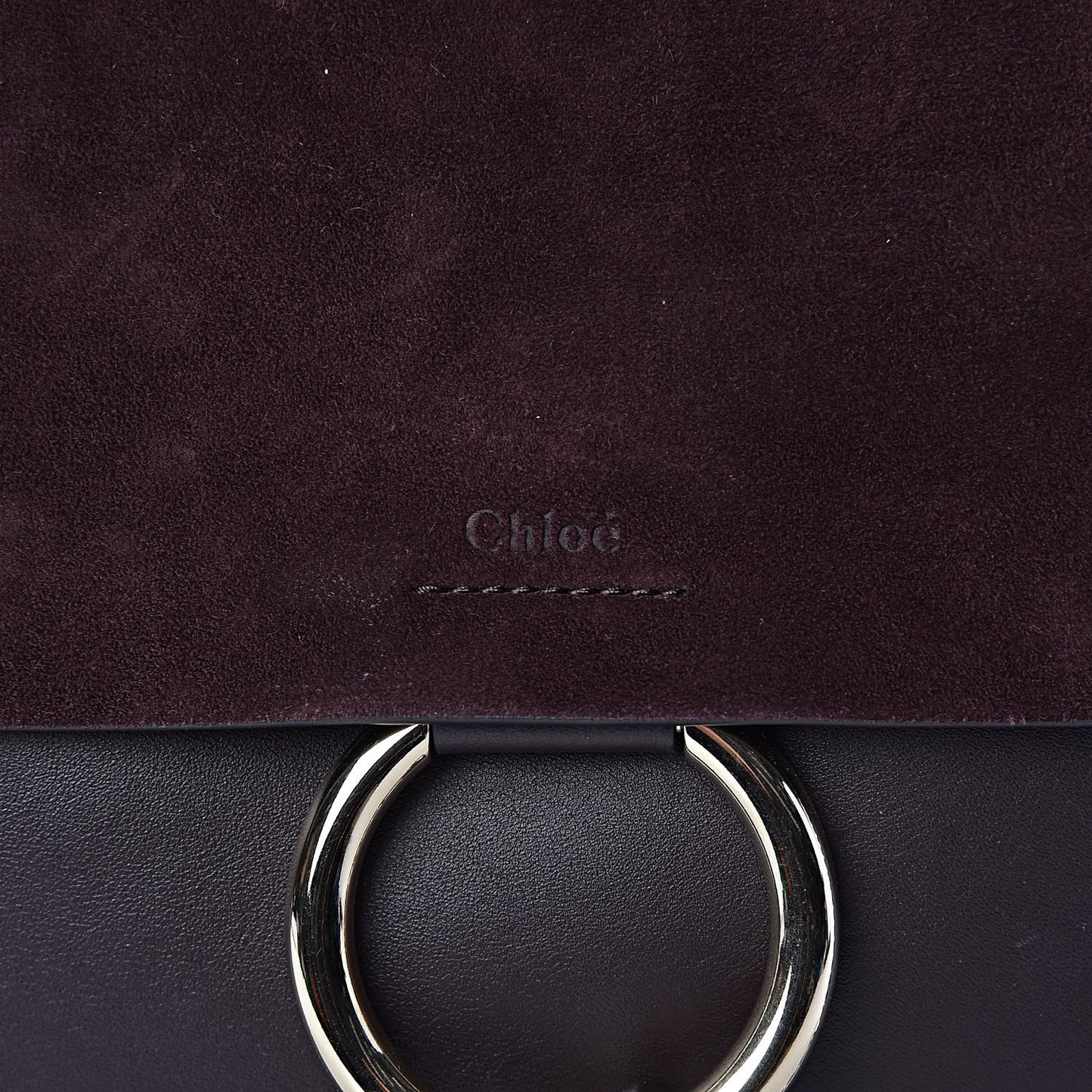 Calfskin Suede Medium Faye Shoulder Bag Carbon Brown