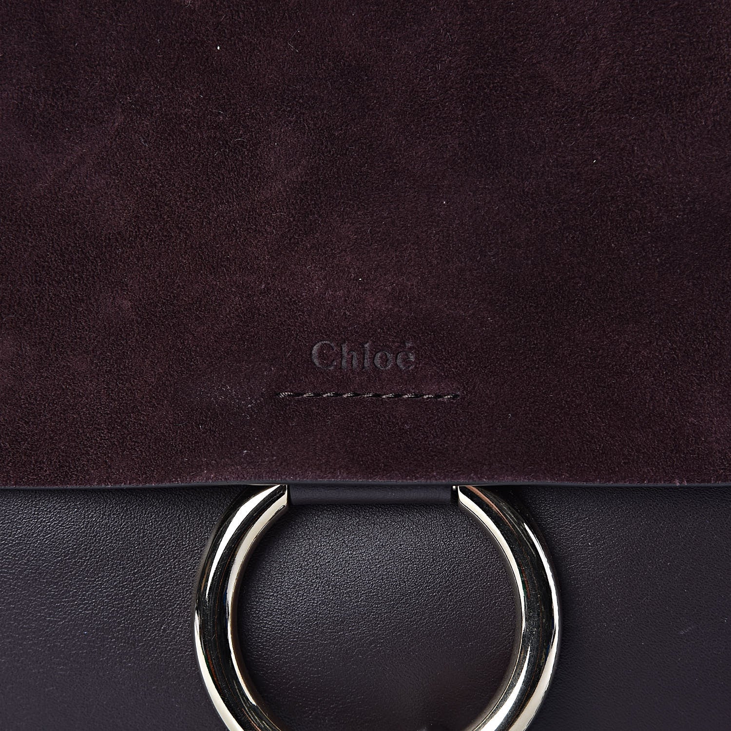 Chloe Calfskin Suede Medium Faye Shoulder Bag Carbon Brown 7 of 10