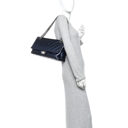 Chanel Metallic Aged Calfskin Quilted 2.55 Reissue 228 Flap Blue 2 of 10