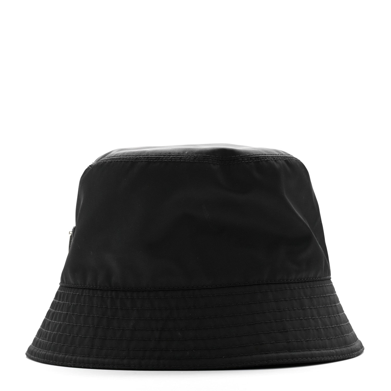 Prada Re-Nylon Metal Triangle Logo Womens Bucket Hat M Black 4 of 10