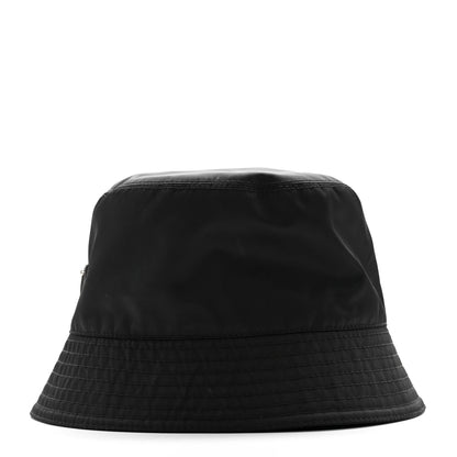 Prada Re-Nylon Metal Triangle Logo Womens Bucket Hat M Black 4 of 10