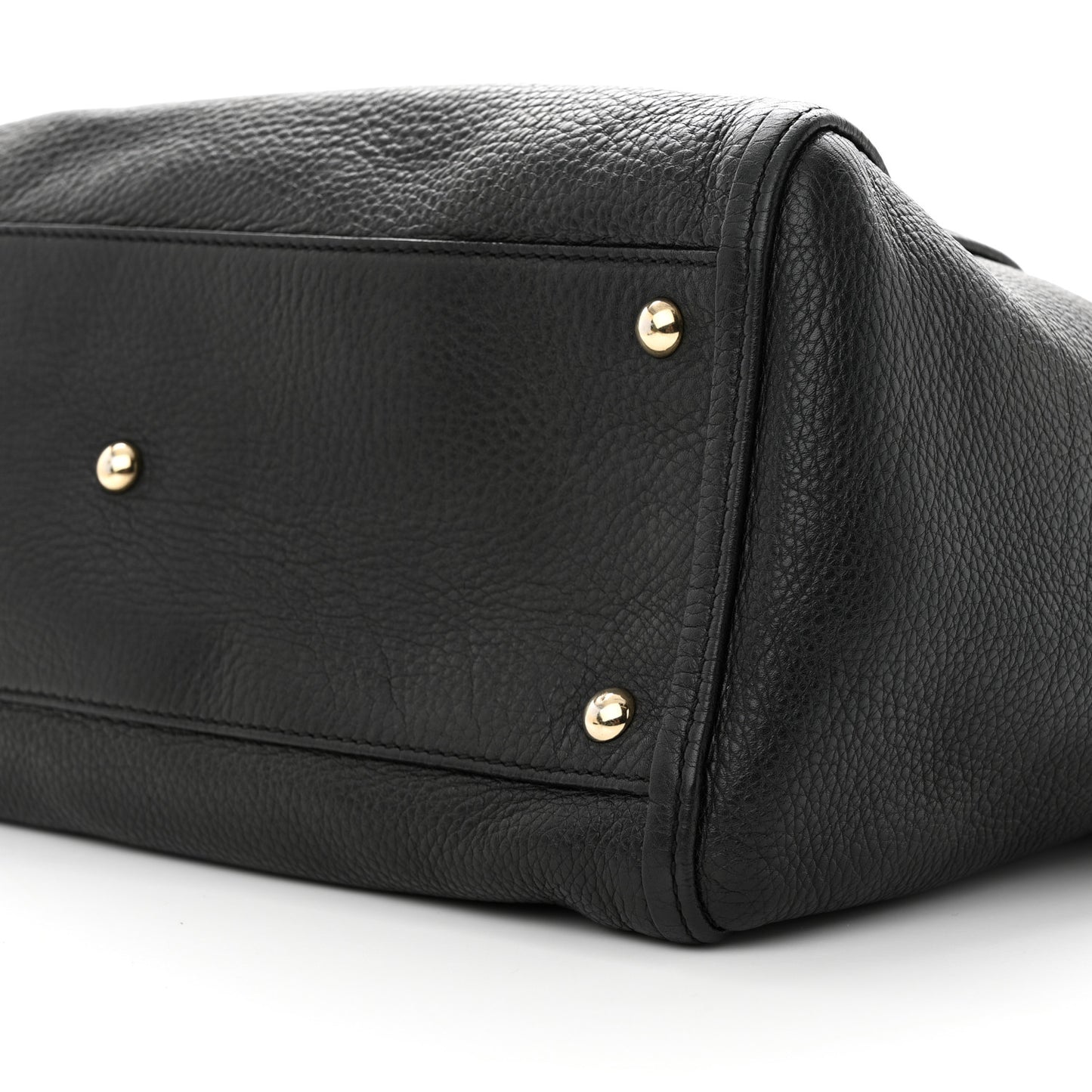Pebbled Calfskin Medium Soho Shoulder Bag Black