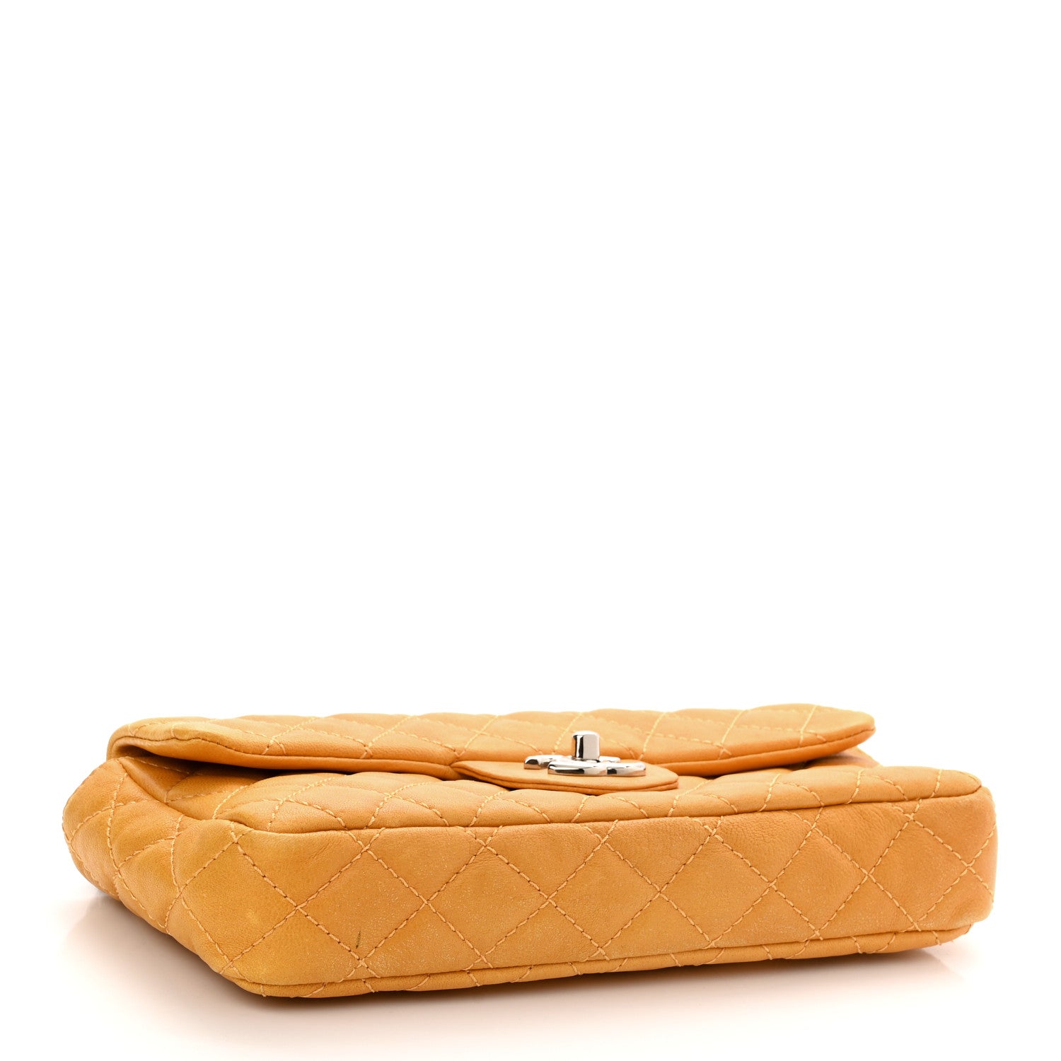 Chanel Glazed Lambskin Quilted Bijoux Chain East West Flap Mango 3 of 9