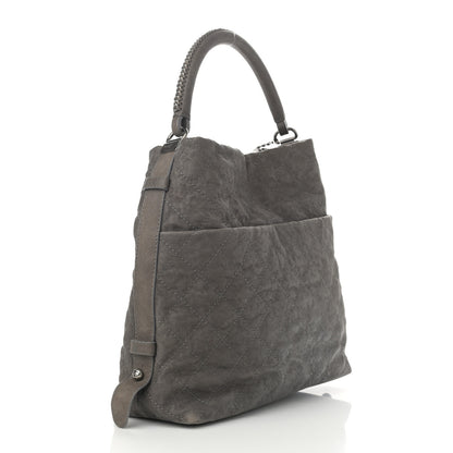 Chanel Iridescent Caviar Quilted Boy Handle Hobo Dark Grey 3 of 12