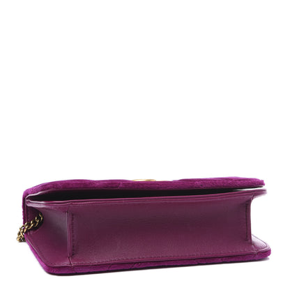 Gucci Velvet Matelasse GG Marmont Mini Bag Fuchsia Violet Cyclamen 3 of 10