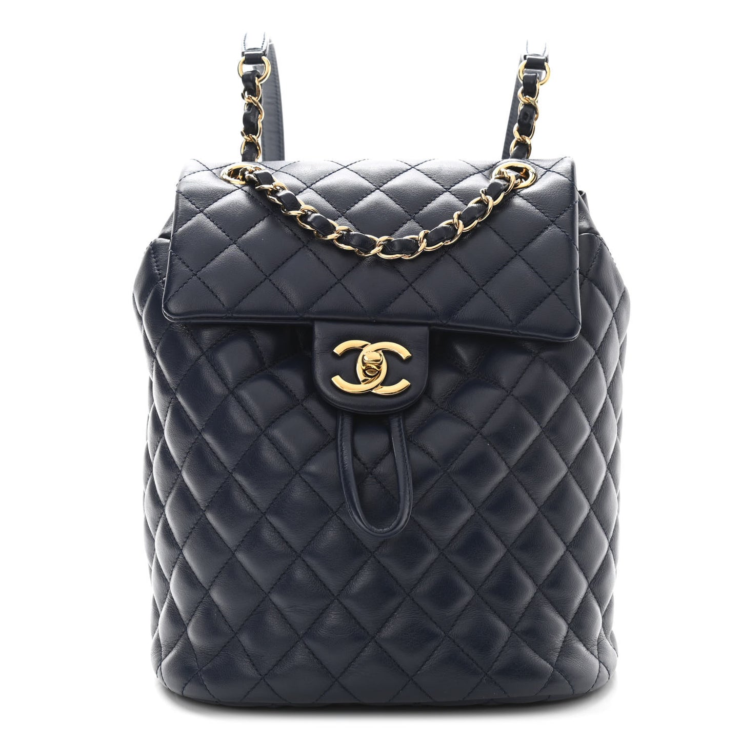 Lambskin Quilted Small Urban Spirit Backpack Navy