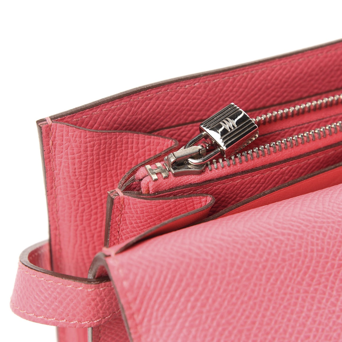 Epsom Kelly Longue Wallet Rose Azalee