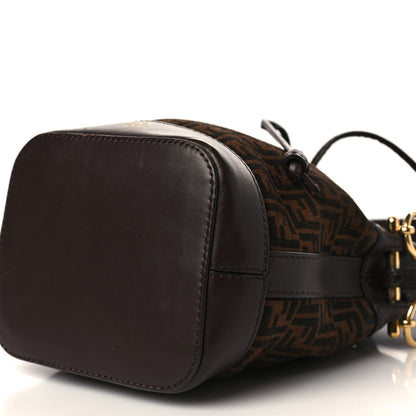Fendi Suede Vitello King F is Fendi Micro FF Mini Mon Tresor Bucket Bag Sigaro Marrone Ebano 9 of 10