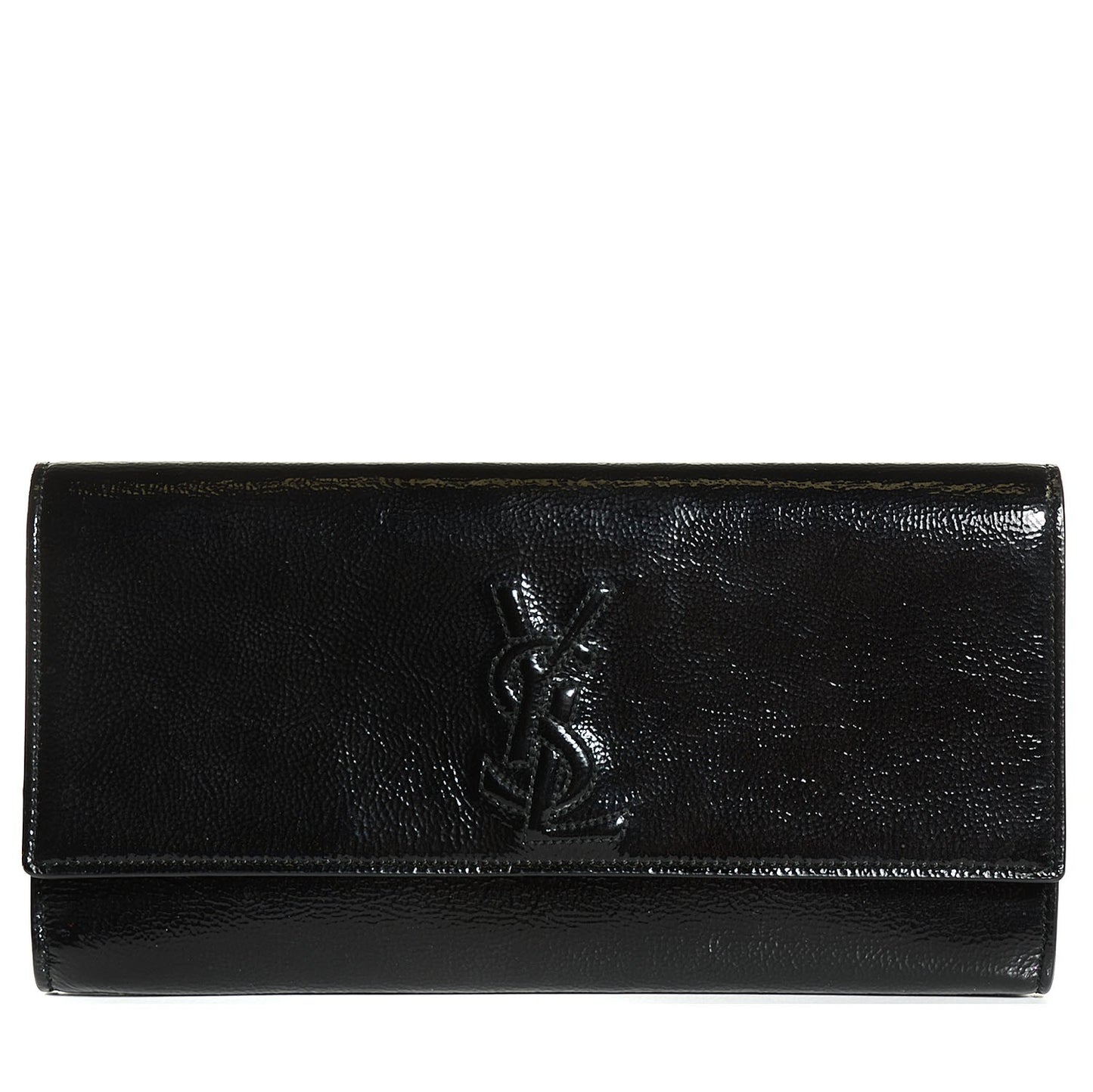 Textured Patent Monogram Small Belle De Jour Clutch Black