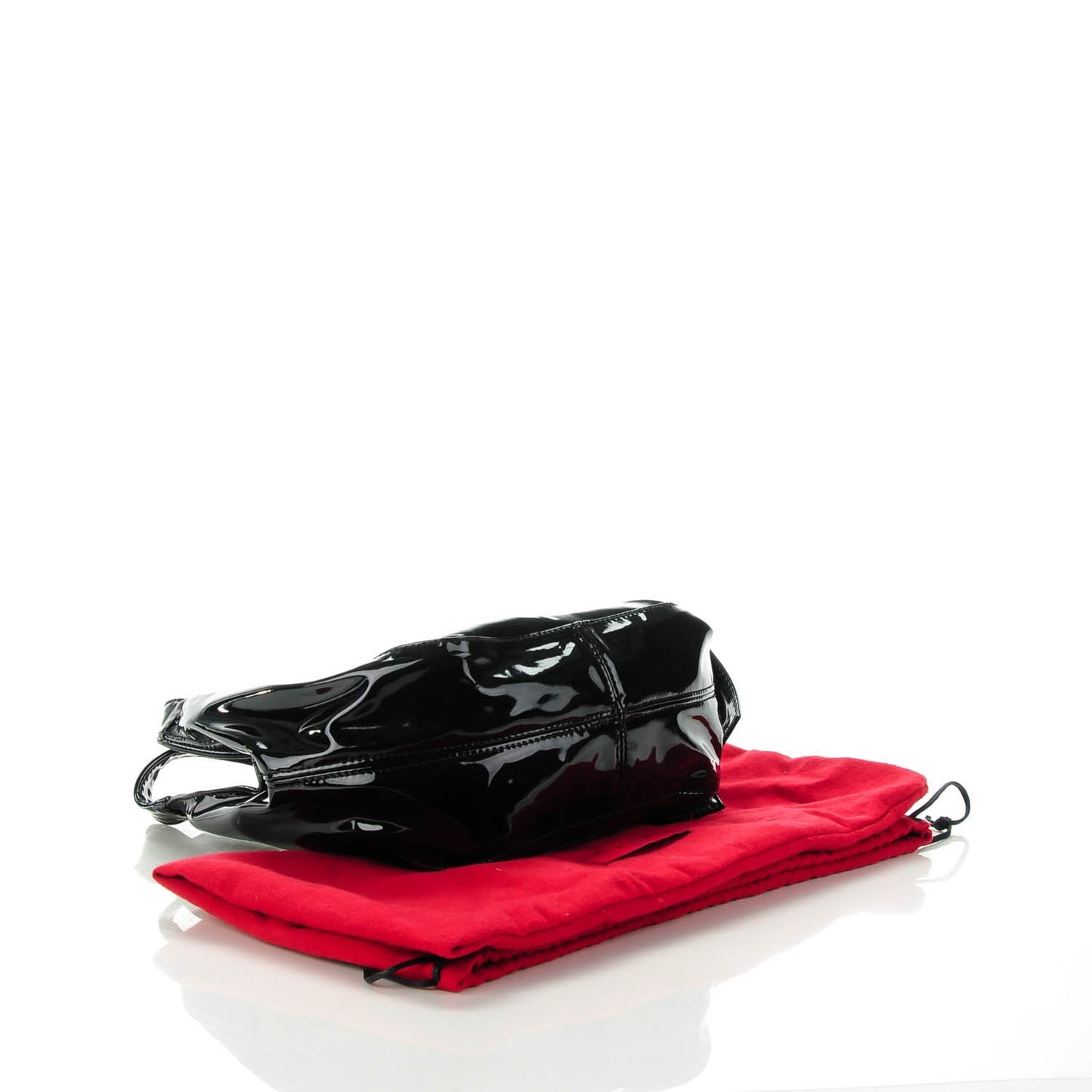 Patent Lacca Mini Nuage Bow Hobo Black