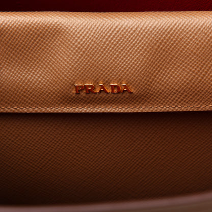 Prada Saffiano Cuir Large Double Bag Caramel Fuoco 6 of 12