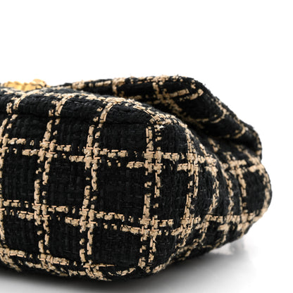 Chanel Tweed Quilted Large Chanel 19 Flap Black Beige 11 of 11