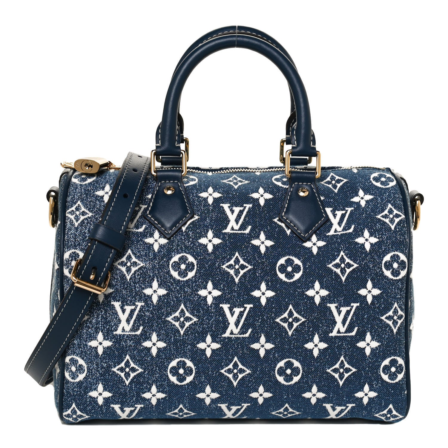 Louis Vuitton Monogram Jacquard Denim Speedy Bandouliere 25 Bleu 1 of 11