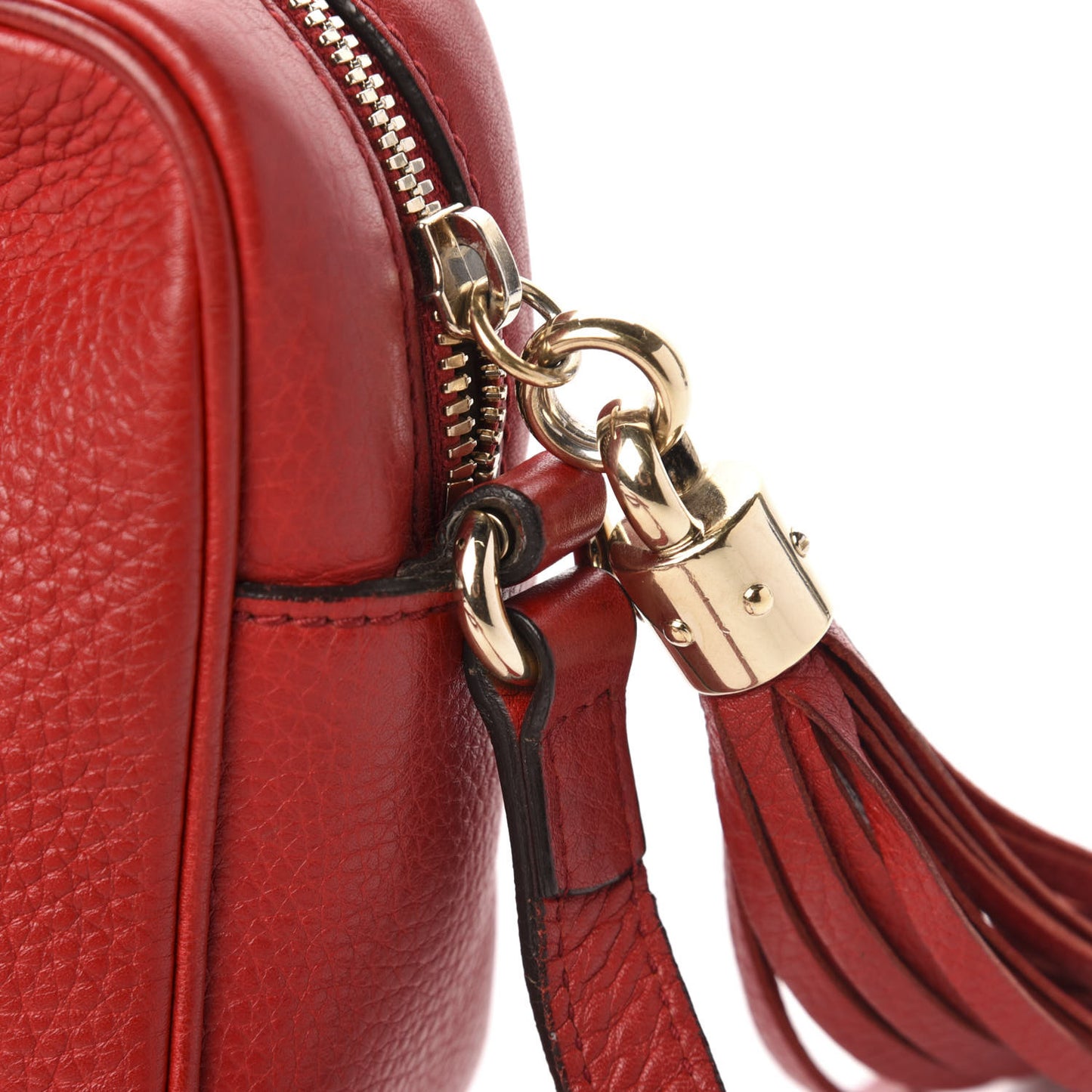 Pebbled Calfskin Small Soho Disco Bag Tabasco Red