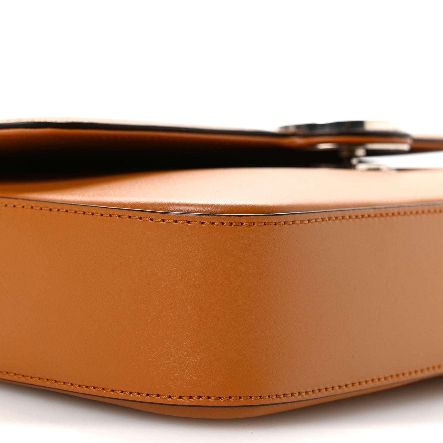 Senna Calfskin Petite GG Top Handle Shoulder Bag Brown