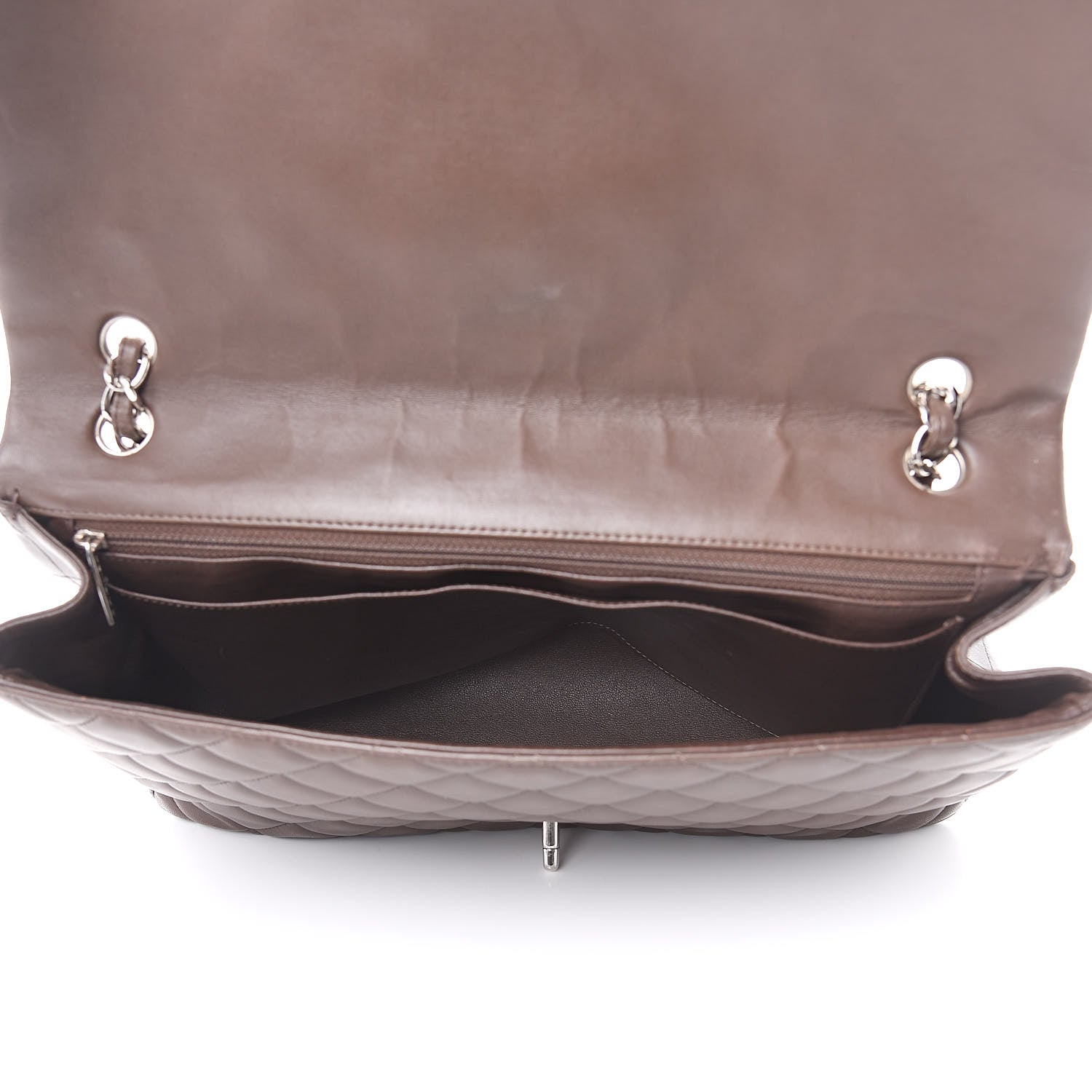 Chanel Lambskin Quilted Maxi Single Flap Brown 5 of 16