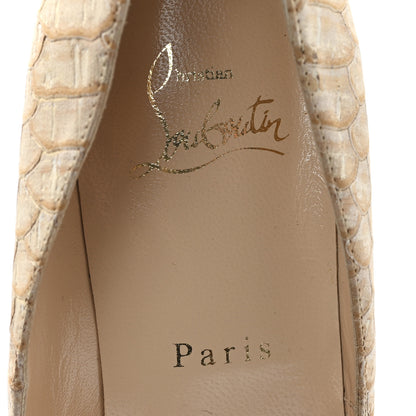 Christian Louboutin Cork Snake Print Bianca 140 Pumps 36.5 Beige 8 of 9