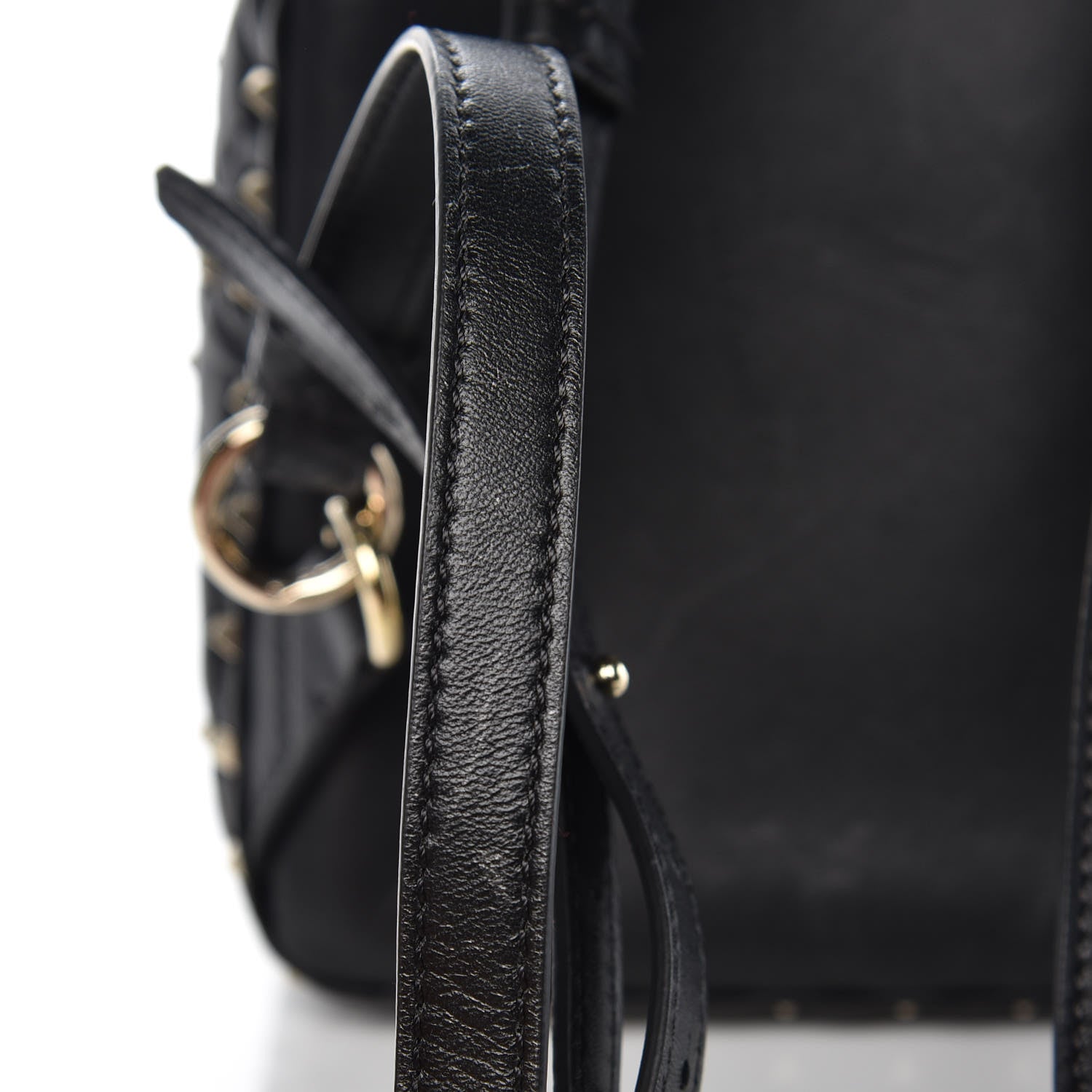 Valentino Garavani Lambskin VLTN Print Quilted Mini Rockstud Spike Backpack Black 10 of 10