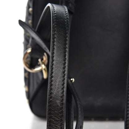 Valentino Garavani Lambskin VLTN Print Quilted Mini Rockstud Spike Backpack Black 10 of 10
