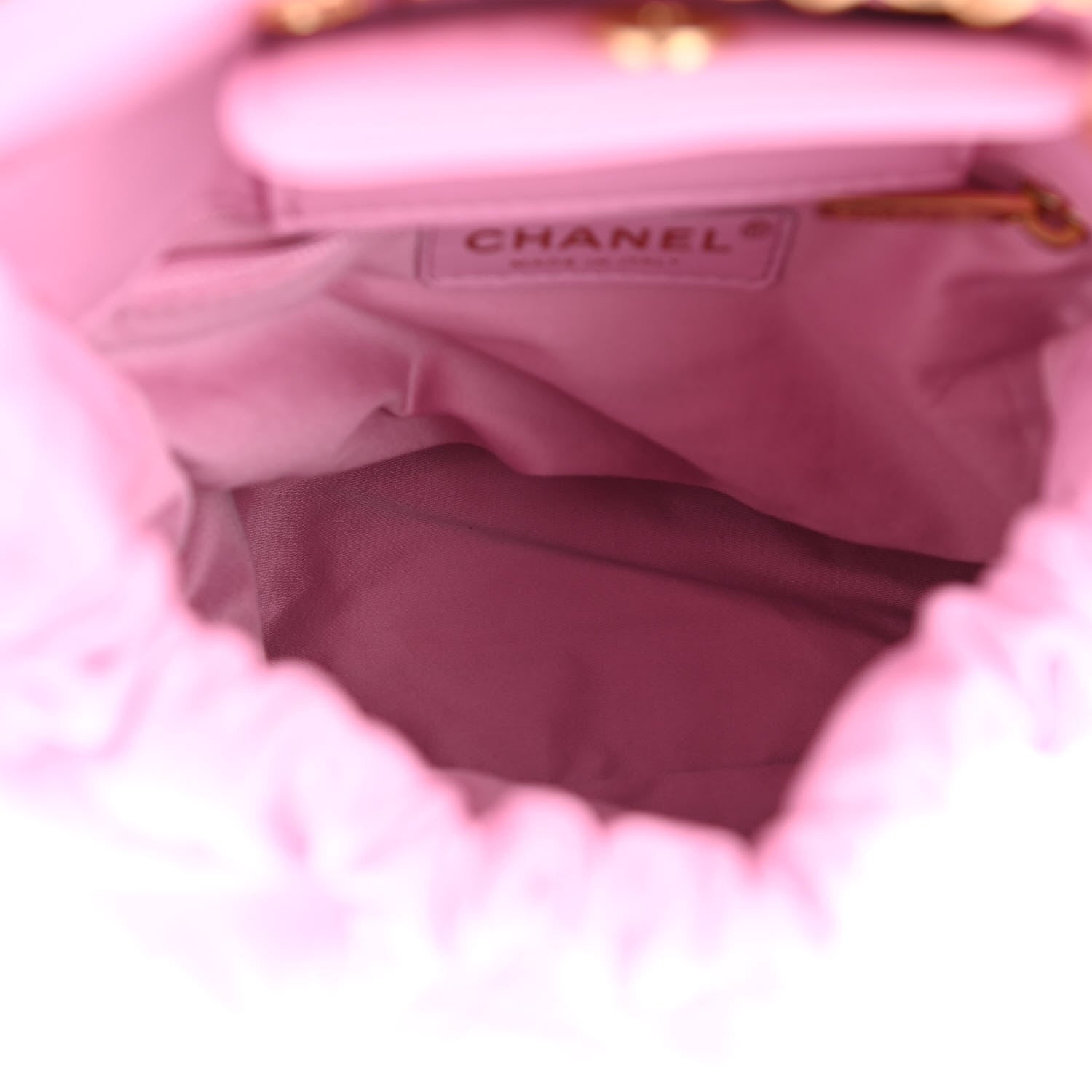 Chanel Lambskin Resin Quilted Small Bucket Bag Pink 5 of 11