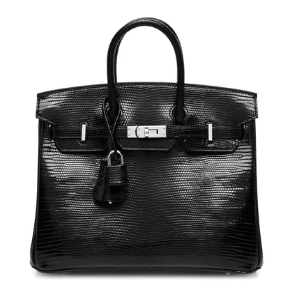Hermes Lizard Birkin 25 Black 1 of 11