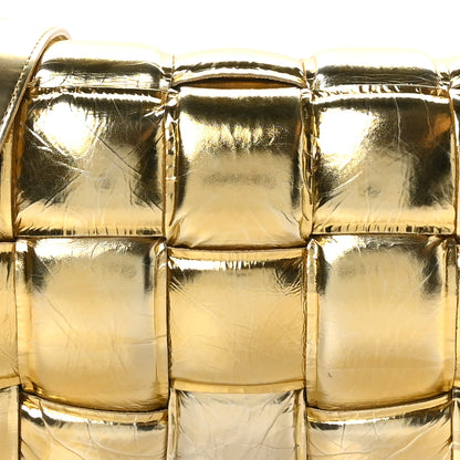 Bottega Veneta Mirror Lambskin Maxi Intreccio Padded Cassette Crossbody Bag Gold 7 of 10