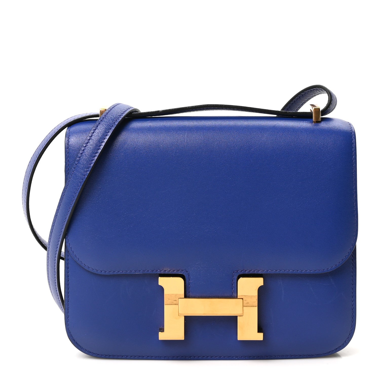 t*o様 24時間値下げ！HERMES　Mieux d'Artistes 青と白 Hermes Tadelakt Constance 18 Bleu Electrique 1804520 – FASHIONPHILE