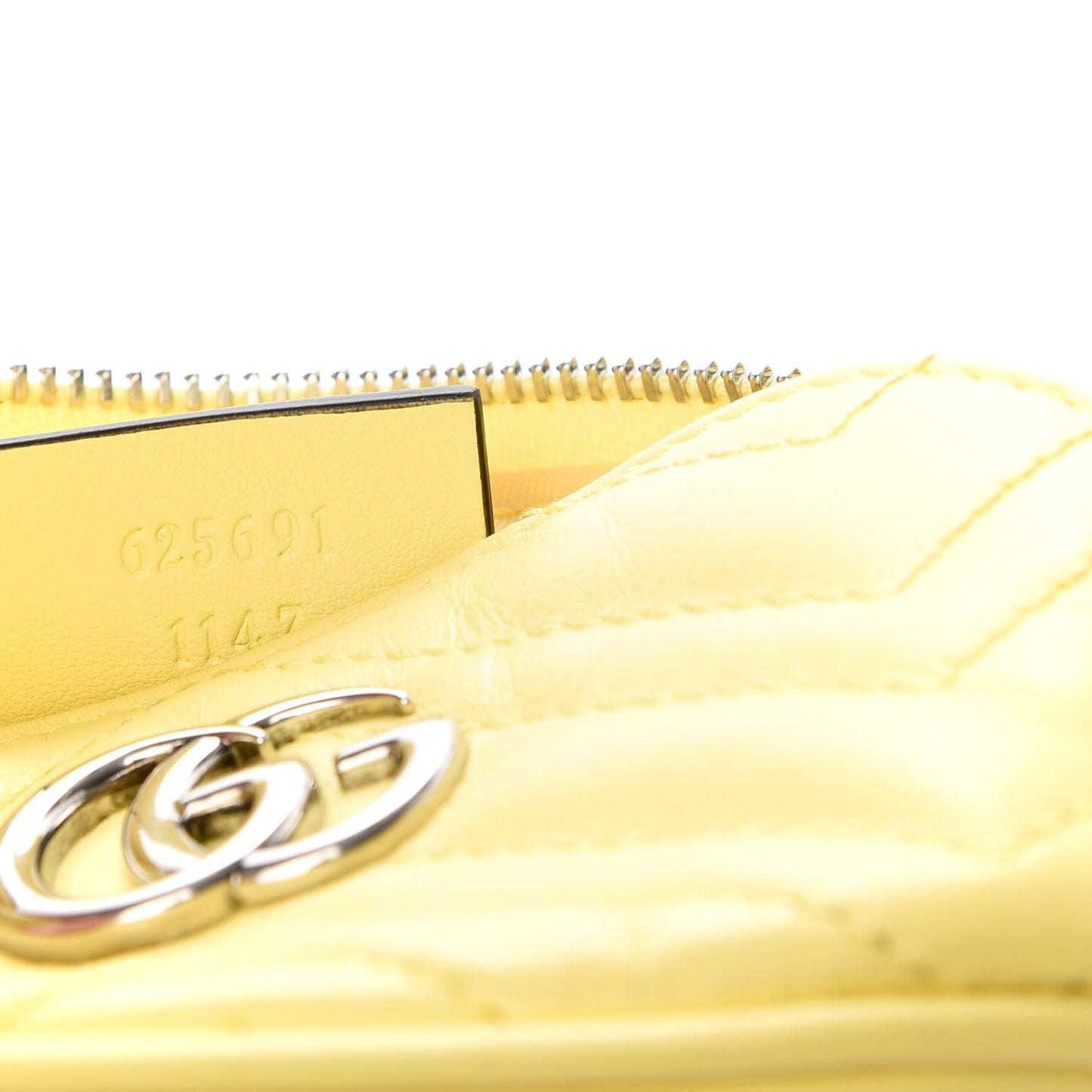 Calfskin Matelasse GG Marmont Key Pouch Banana