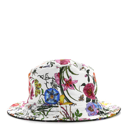 Gucci Printed Silk Flora Reversible Bucket Hat 58 Multicolor 10 of 13