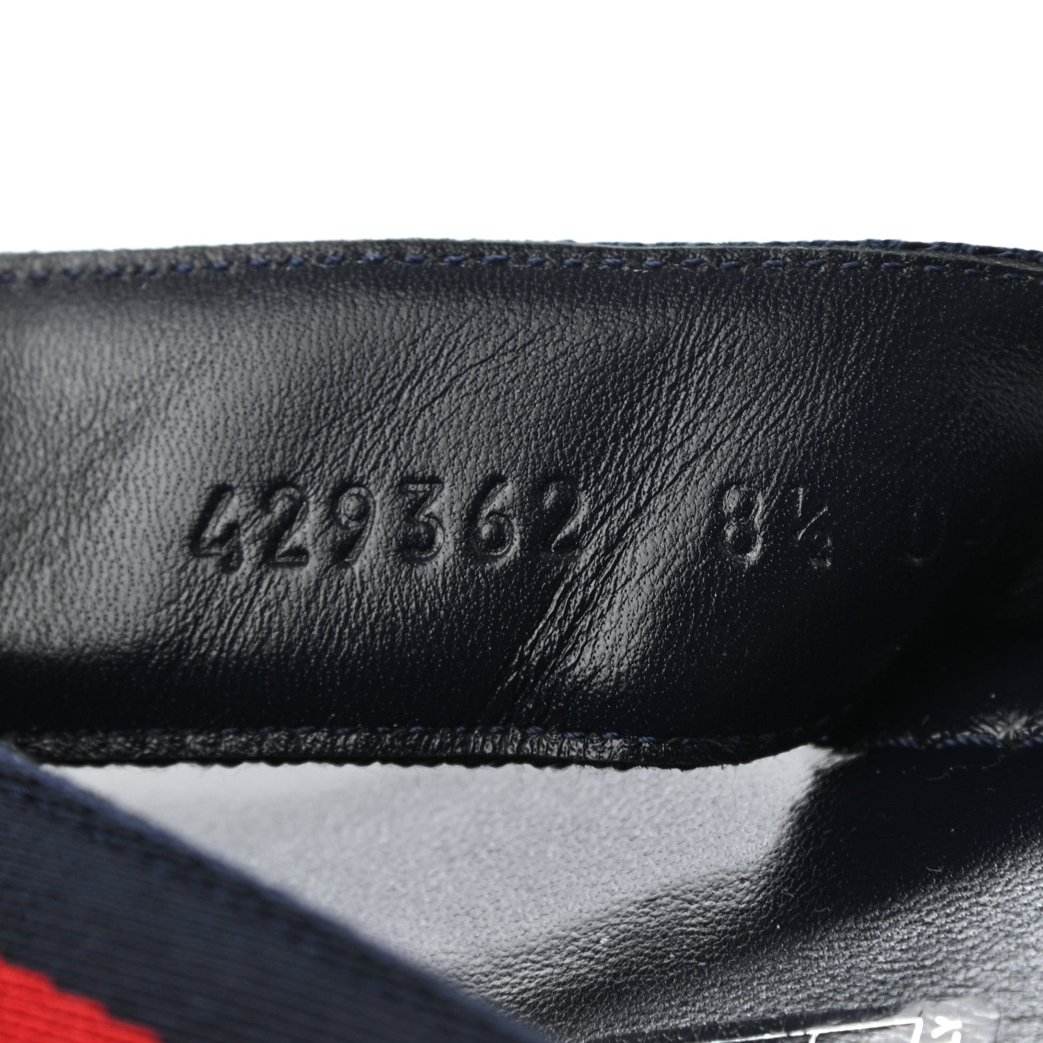 Gucci Nylon Calfskin Web Mens Cleat Sole Thong Sandals 8.5 Black Red Blue 8 of 8