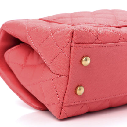 Chanel Caviar Lizard Embossed Quilted Mini Coco Handle Flap Pink 11 of 13