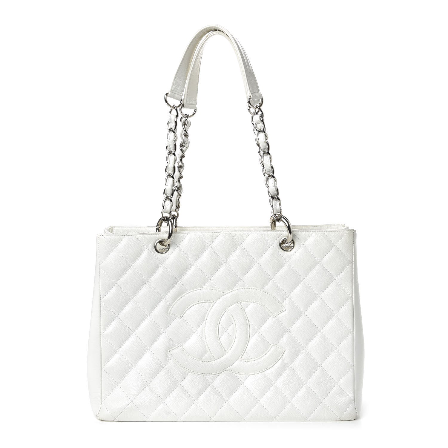 Chanel Caviar Quilted Grand Shopping Tote GST White 1 of 11