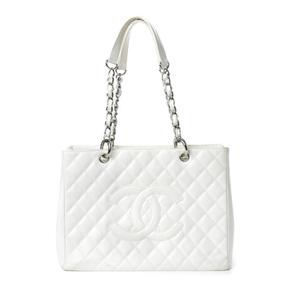 Chanel Caviar Quilted Grand Shopping Tote GST White 1 of 11